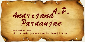 Andrijana Pardanjac vizit kartica